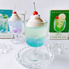 あの夏のクリームソーダ　喫茶店　オブジェ　フェイクスイーツ　ペーパーウェイト