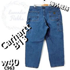 カーハートデニムペインターパンツCarhartt大きいサイズC963革レザーロゴw40アメリカ古着