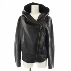 ヘルムートラング HELMUT LANG レザージャケット 革ジャン フード 羊革 S 黒 ブラック 16-5104151 /AN21のサムネイル