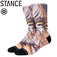 スタンス Stance メンズ ツー タイガー ナショナル ジオグラフィック コラボ モデル ソックス 靴下 Two Tigers Nat Geo Collab Model Crew Socks【クリックポスト】Lサイズ