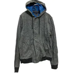 TOMMY HILFIGER ジップアップ スウェット パーカー M グレー ブルー トミーヒルフィガー 古着卸 アメリカ仕入 a703-5202