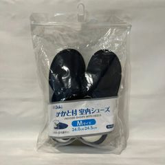 かかと付 室内シューズ ネイビー M　(24.0～24.5㎝)