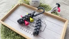 パラコード✶ゴルフティーホルダー✶ミニタイプ✶カラビナ色変更可✶ダークグレー単色