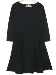 ☆【極美品】【新品同様】【1度のみ着用】アンタイトル UNTITLED 1度のみ着用 長袖ニットワンピース ウエスト切替 黒 Mサイズ2 ■管理番号L27800AWS25-240229-50-3（4）