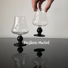 高級感 ワイングラス グラス ウイスキー グラス 高級 モルトグラス テイスティンググラス (黒ステム)YEDA4188