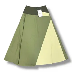 参考上代22000円 未使用品 HERIN.CYE Asymmety hem skirt アシンメトリーヘムスカート ロングスカート ラップスカート ヘリンドットサイ 530GAM31 カーキ 38 627A1のサムネイル