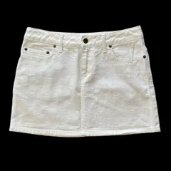 lucien pellat-finet ルシアンペラフィネ デニムミニスカート 白 台形 骸骨 レディース Sサイズ