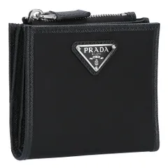 や*ー様 PRADA 二つ折り財布ブラック　サフィアーノ　並行輸入品 プラダ PRADA 財布 二つ折り財布 サフィアーノ ブラック