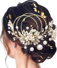 『特価』 【Baramoly】髪飾り 結婚式 パール 成人式 金箔 振袖 前撮り 卒業式 結婚式 水引 入学式 豪華な着物 可愛いヘアアクセサリー 9色展開