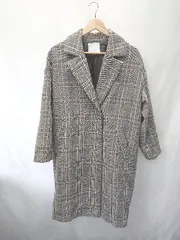 ◇ ⊇ AMERICAN HOLIC アメリカンホリック チェック 長袖 ロング コート サイズL ブラック マルチ レディース E  【1409250032714】