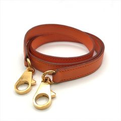 美品 HERMES エルメス ケリー ボリード用 ゴールド金具 レザー ショルダー ストラップ バッグ用 アクセサリー オレンジ a8785