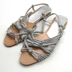 ザラ サンダル ミュール フラットシューズ 靴 レディース 37サイズ シルバー/ベージュ ZARA 【中古】