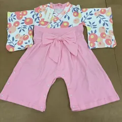 ベビー女の子服　ロンパース袴　ピンク　花柄　サイズ70