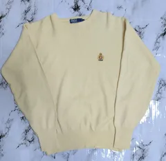 ポロラルフローレン　ワンポイント　ニット　セーター　ヴィンテージ　９０S～　ウール１００％　クリーム