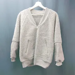 ■ w closet ジップアップ リバーシブル ボア スエード調 カジュアル 長袖 ブルゾン サイズF ブラウン レディース E  【1308160043165】