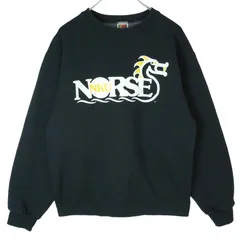 フルーツオブザルームFruit of the loomカレッジ系スウェットトレーナースポーツチームロゴプリントバスケットボール黒ブラック白ホワイトNKU NORSEノーザンケンタッキー・ノースvintageヴィンテージ40328