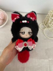 猫耳フード付き着せ替え服 ちびぐるみ 10~12cm コラージュ猫   着せ替え ぬいぐるみ服 ちびぐるみ にじぱぺっと いつぬい きぐるみ あんスタ  推しぬい 綿人形