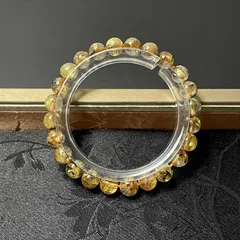 綺麗 EU製 ★太陽花タイチンルチル★黄金針水晶 金運 開運 ゴールド ブレスレット パワーストーン ギフト 7.4-7.7mm ZB8453