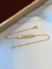 ジュエリー レディース ブレスレット チェーン 18Kゴールドメッキ ハニカム 925スターリングシルバー ブレスレット 女性用 、繊細でミニマルなデザイン、高級ファッションアクセサリー 1個