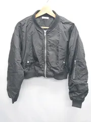 ◇ ⊇ INGNI イング ジップアップ ショート丈 長袖 中綿 ブルゾン ジャンパー サイズM ブラック レディース E  【1506250003055】