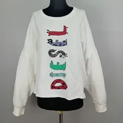 DIESEL ディーゼル × OHARA Hale オハラヘイル コラボ ロゴスタッズ ロゴプリント 裾カットオフ 切りっぱなし ダメージ トレーナー ドロップショルダー 裏起毛 大きめXS