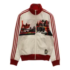 adidas (アディダス) ADICOLOR プリント ジップアップ トラックジャケット レッド/ホワイト 053417のサムネイル