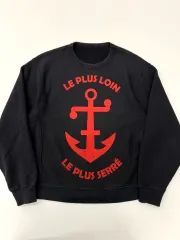 【美品】グッチ シェリーライン ダメージ加工 ロゴ トレーナー S 美品】グッチ シェリーライン ダメージ加工 ロゴ トレーナ