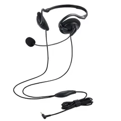 ヘッドセット 有線 ネックバンド エレコム 折りたたみ式 3.5mm接続 4極 変換ケーブル付 マイク 両耳 リモートワーク ブラック HS-NB06TBK