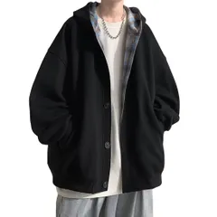 [Yeecan] トレーナー メンズ パーカー コート 長袖 フード付き ボタン アウター 大きいサイズ かっこいい トップス カジュアル ゆったり カーディガン 秋服 冬服 通勤 通学