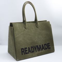 READY MADE SHOPPING BAG 40 LOGO カーキ