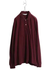 【お得なクーポン配布中!】 90s USA製 ブルックスブラザーズ 鹿の子 長袖 ポロシャツ メンズ L / オールド Brooks Brothers ゴールデン フリース ワンポイント エンジ