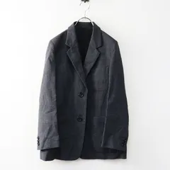 美品 マーガレットハウエル MARGARET HOWELL PRINCE OF WALES CHECK WOOL LINEN ジャケット 2＼チャコールグレー【2400014634761】