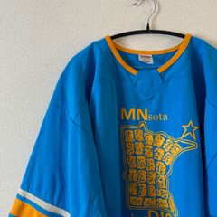 Athletic Knit アスレチックニット ホッケーシャツ ゲームシャツ プルオーバー 企業ロゴ BLUE L