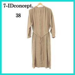 美品 7-IDconcept. セブンアイディコンセプト トップス シャツ ワンピース ２ウェイ ボタン 長袖 ロング レディース ベージュ 38