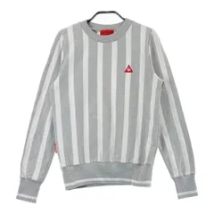 サイズ：LL LE COQ GOLF ルコックゴルフ  スウェット トレーナー ストライプ柄 グレー系 [240101413172] ゴルフウェア レディース ストスト