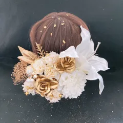 宅配便発送　t20 金箔　ゴールド　和装　髪飾り 成人式 着物　振袖　結婚式