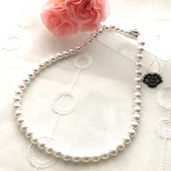 送料込み 新品未使用 本貝パールネックレス 47センチ 8ミリ 白 フォーマル