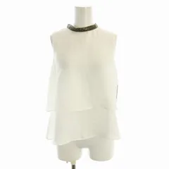 ザラ ベーシック ZARA BASIC タグ付き シャツ ブラウス ノースリーブ フリル XS 白 ホワイト 3666173250 ■MT ■OF /EE