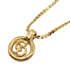 【中古】Christian Dior クリスチャンディオール ネックレス メッキ メタル メッキ メタル CDロゴ ラウンド ゴールド