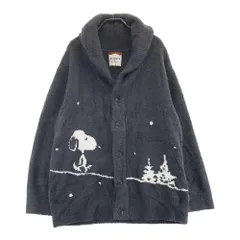 gelato pique ジェラートピケ ×PEANUTS ボア ショールカラー カーディガン スヌーピー柄 グレー系 M [240101409312] メンズ