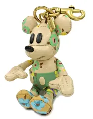 【中古】キーホルダー ミッキーマウス・フローラルプリント バッグチャーム 「ディズニー100×COACH」