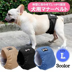 犬用 マナーベルト 【Lサイズ】 オス オムツカバー 犬用 マナーパンツ シンプル モレ防止 マーキング防止 しつけ シニア ハイシニア 介護 老犬 子犬 柔らかい 避妊 トイレ 男の子用 ドッグウェア 無地 ブラック 黒 ブルー 青 ベージュ 茶色 Lのサムネイル