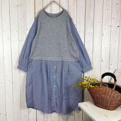 新品 ドッキングワンピース 綿混 グレー M〜L