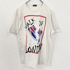 古着 used　半袖プリントTシャツ　WALK IN RONDON ハイカットスニーカー　レトロ　白　ホワイト　Lサイズ