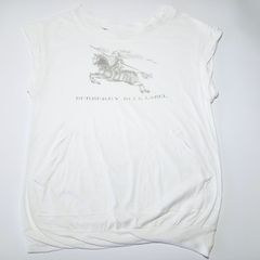 バーバリー ブルーレーベル ビッグロゴ ノースリーブ Tシャツ チュニック ホワイト 白 38サイズ Burberry