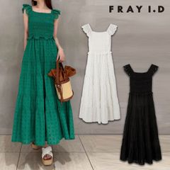 【爆速配送】【即納】フレイアイディー FRAY I.D ワンピース 25春夏 モノグラムエンブロイダリーワンピース ロング丈 ノースリーブ fwfo252094