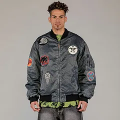 GRMY / GRIMEY (グライミー) MA-1 ジャケット THE CLOUT BOMBER JACKET WASHED BLACK | Spring 23