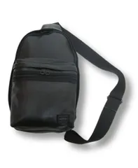 □【1点限り】【極美品】ポーター アルーフ スリングショルダーバッグ 023-03799 PORTER ALOOF ボディバッグ ショルダーバッグ  黒 ソフトレザー カーフレザー 吉田カバン ■管理番号L29305YER-250820-4K（1350）