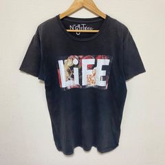 (^w^)b NUGgETgEE ナグゲッツジー 半袖 Tシャツ カットソー LiFE 英字 プリント 黒 ブラック プルオーバー クルーネック 花柄 ボタニカル 夏 おしゃれ アメカジ ストリート 着回し デイリー レイヤード ユニセックス メンズ