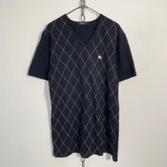 00s BURBERRY BLACK LABEL Vネックカットソー アーガイル Y2K